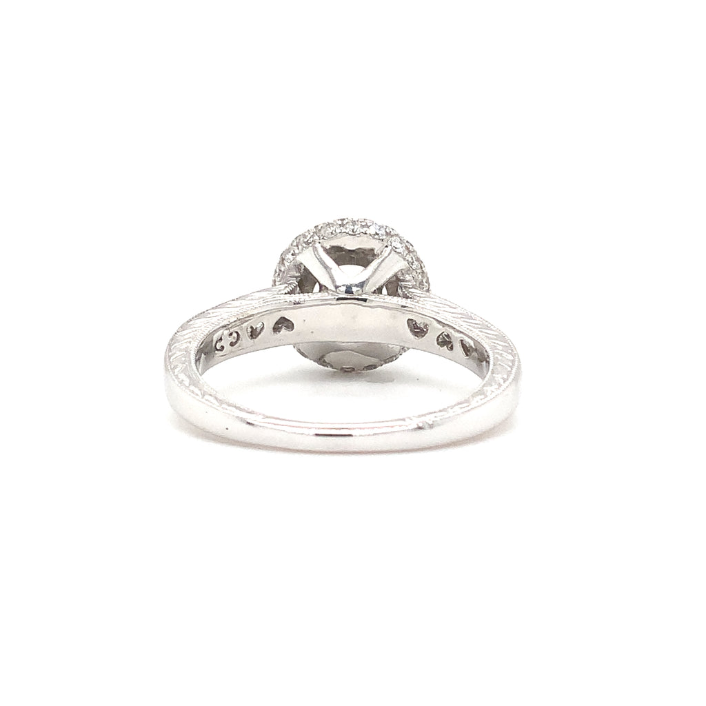 costar antique filigree halo semi mounting diamonds 0.75ctw 14k white gold
