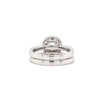 diamond halo semi mounting wedding set with matching band 56 round brilliant diamonds equals .48 ctw 18k white gold