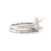 diamond halo semi mounting wedding set with matching band 56 round brilliant diamonds equals .48 ctw 18k white gold