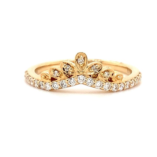 tiara shaped stackable wedding band in 14 karat yellow gold 0.30 cts t.w.