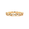 pear and round alternating shaped stackable diamond ring 14k yellow gold