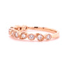 pear and round alternating shaped stackable diamond ring 14k rose gold