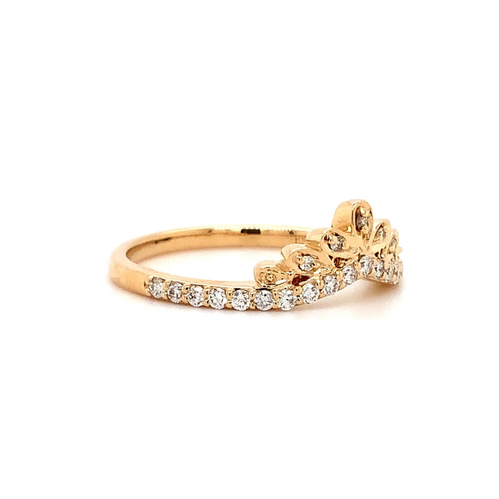 tiara shaped stackable wedding band in 14 karat yellow gold 0.30 cts t.w.