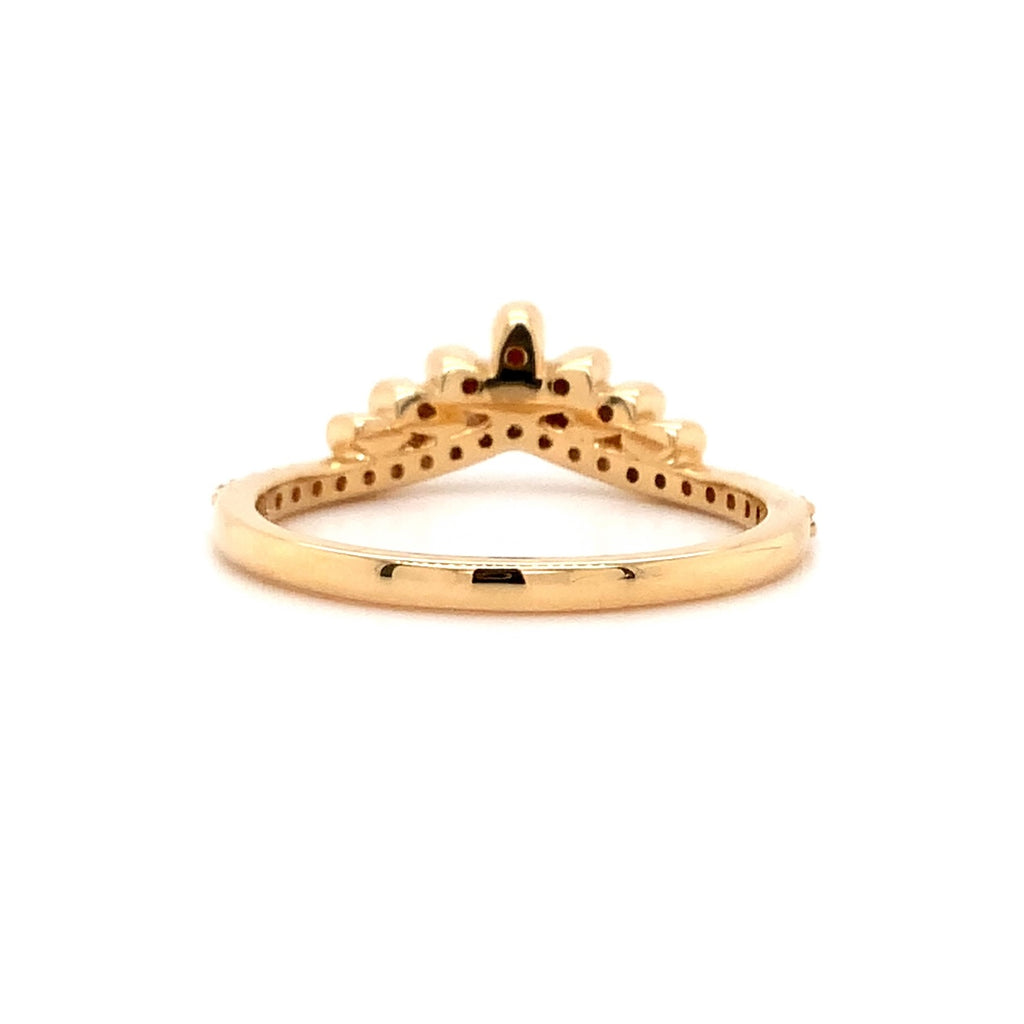 tiara shaped stackable wedding band in 14 karat yellow gold 0.30 cts t.w.