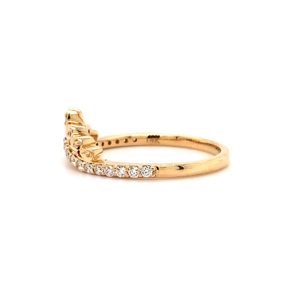 tiara shaped stackable wedding band in 14 karat yellow gold 0.30 cts t.w.
