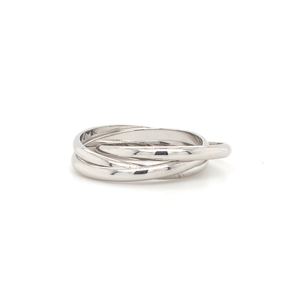 memoire 3 rolling ring comfort fit wedding band 18karat white gold