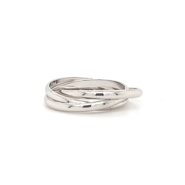 memoire 3 rolling ring comfort fit wedding band 18karat white gold