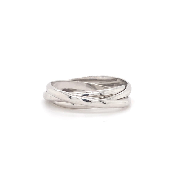 memoire 3 rolling ring comfort fit wedding band 18karat white gold