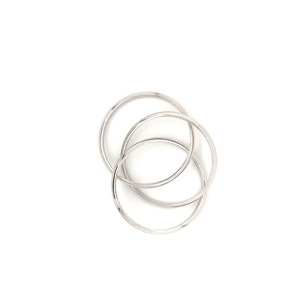 memoire 3 rolling ring comfort fit wedding band 18karat white gold