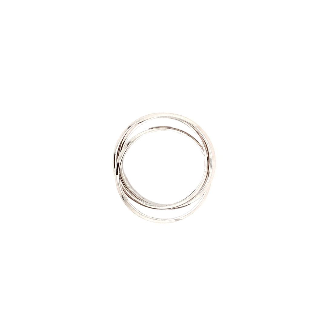 memoire 3 rolling ring comfort fit wedding band 18karat white gold
