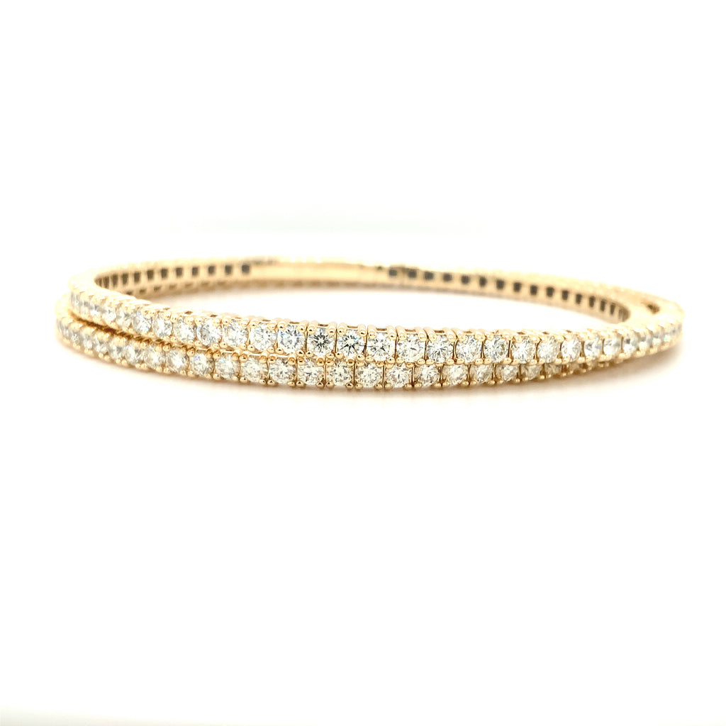 Flexi Double Row Diamond Tennis Bracelet 6.50 carats t.w. 14K Yellow Gold - Image 4 of 5