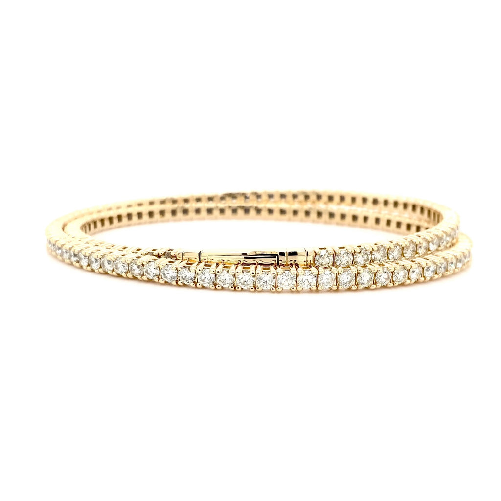 Flexi Double Row Diamond Tennis Bracelet 6.50 carats t.w. 14K Yellow Gold - Image 2 of 5