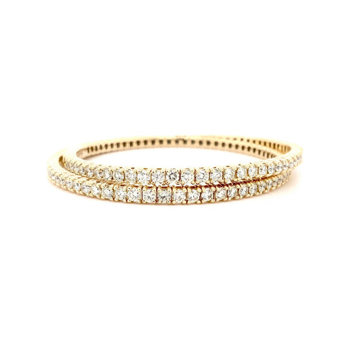 Flexi Double Row Diamond Tennis Bracelet 6.50 carats t.w. 14K Yellow Gold - Image 1 of 5