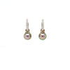 tahitian cultured aaa+ 9 mm pearl and diamond huggie drop earring 14k white gold