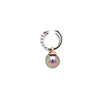 tahitian cultured aaa+ 9 mm pearl and diamond huggie drop earring 14k white gold