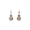 tahitian cultured aaa+ 9 mm pearl and diamond huggie drop earring 14k white gold
