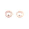 pinkish freshwater pearl stud earrings in 14k of yellow gold