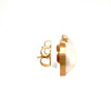 bezel wrapped freshwater mabe pearl earrings in 14k yellow gold