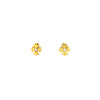jj marco petite diamond post earrings in 18 kt yellow gold matt finish