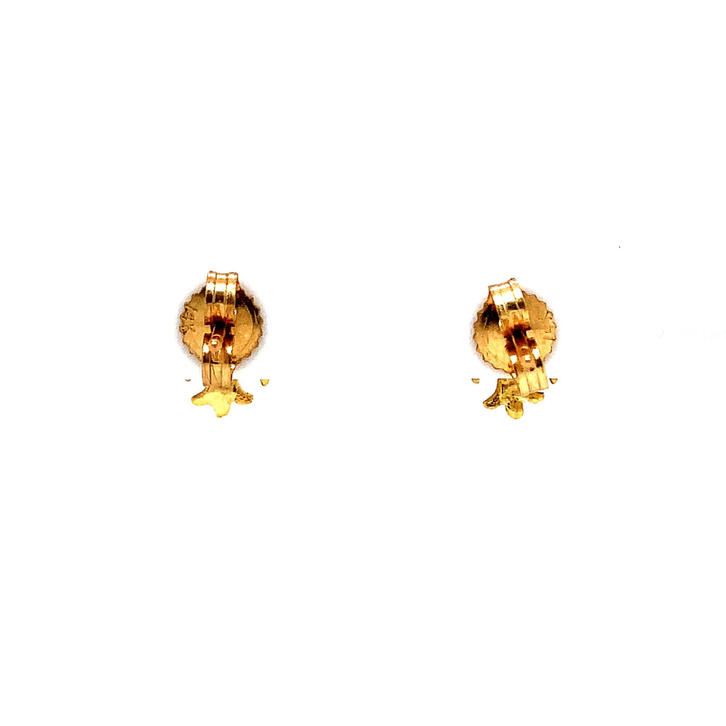 jj marco petite diamond post earrings in 18 kt yellow gold matt finish