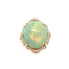 asba collection natural australian light opal diamond halo ring in 14k yellow gold