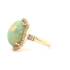 asba collection natural australian light opal diamond halo ring in 14k yellow gold