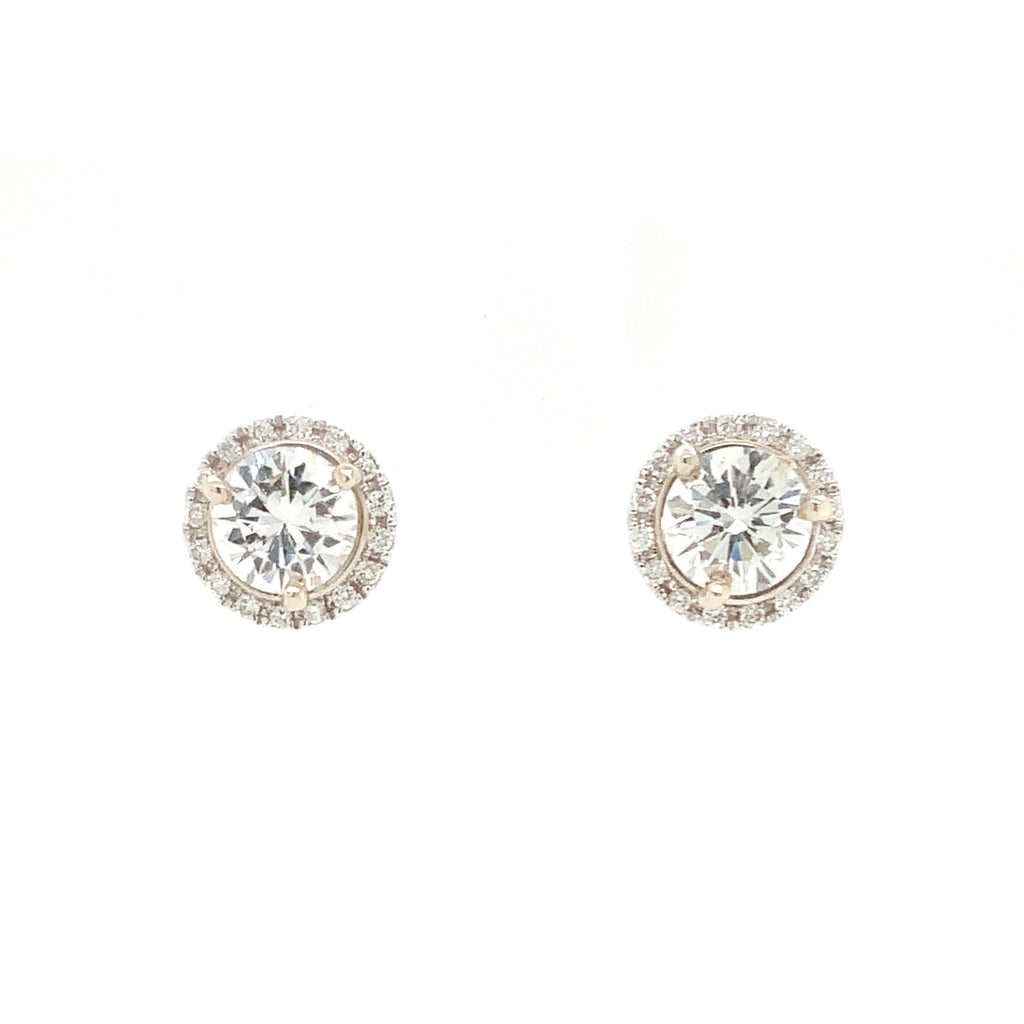 diamond jacket earring 0.20cts 14k white gold