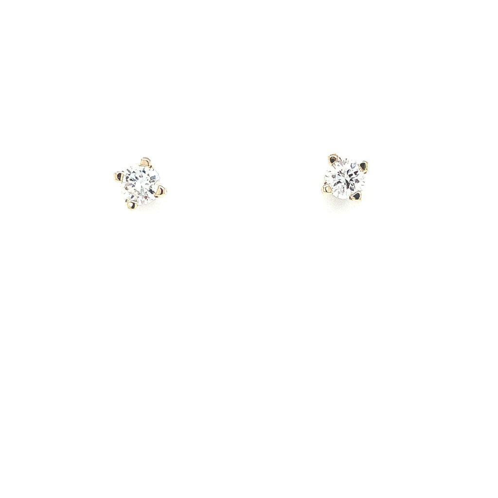 diamond studs post earrings 0.35cts 14k white gold