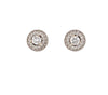 vintage inspired mill grained beaded diamond  earring jackets 0.50cts 14k white gold