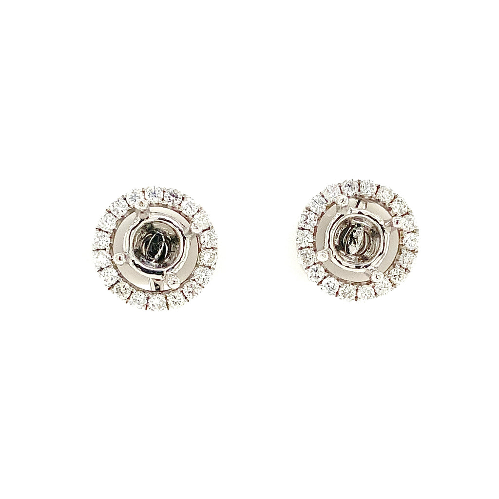 versatile diamond earring post mounting with diamond drops or earring jacket design in 18 kt white gold.