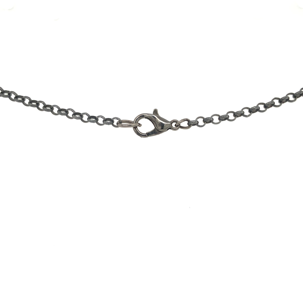 vermeil gold happy face diamond charm necklace with curb chain 2.0 mm