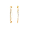 cz inside-out hoop earrings in gold color with secure lock