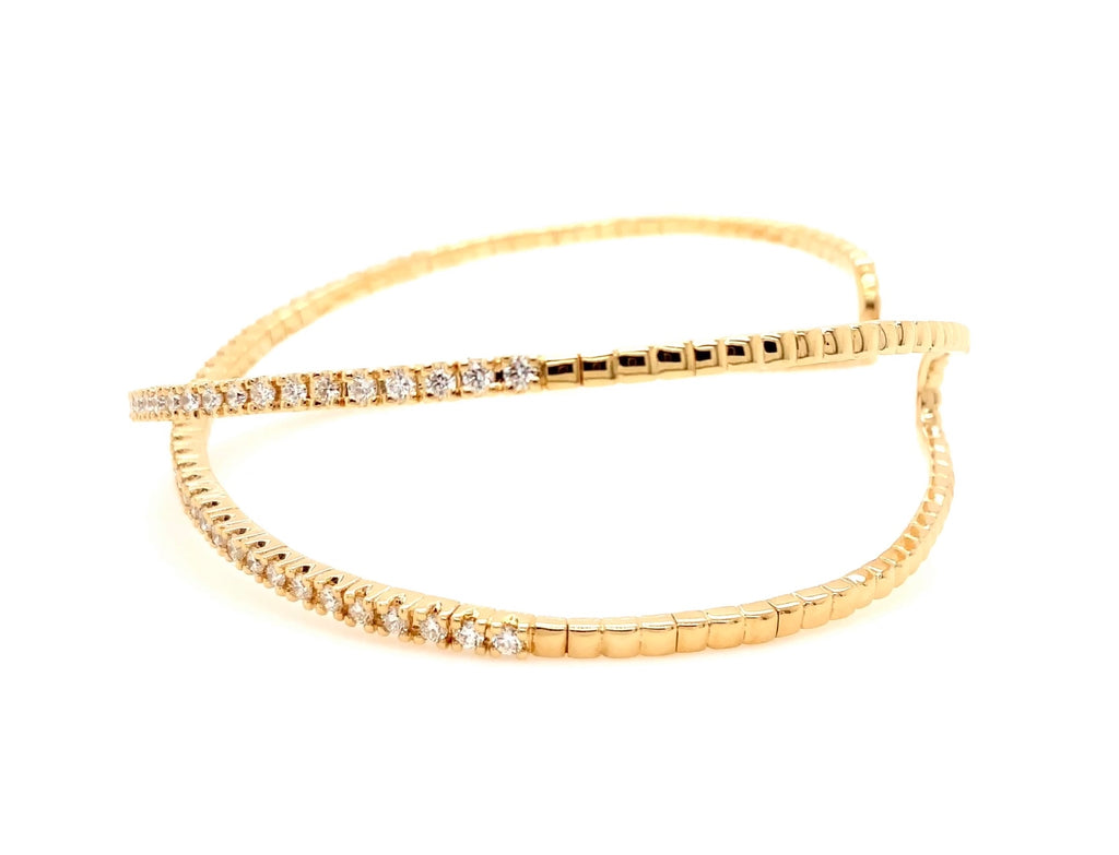 Memoire Diamond Crisscross Flexi - X - Cuff Bracelet 18 Kt Yellow Gold 1.49 ctw - Image 2 of 3