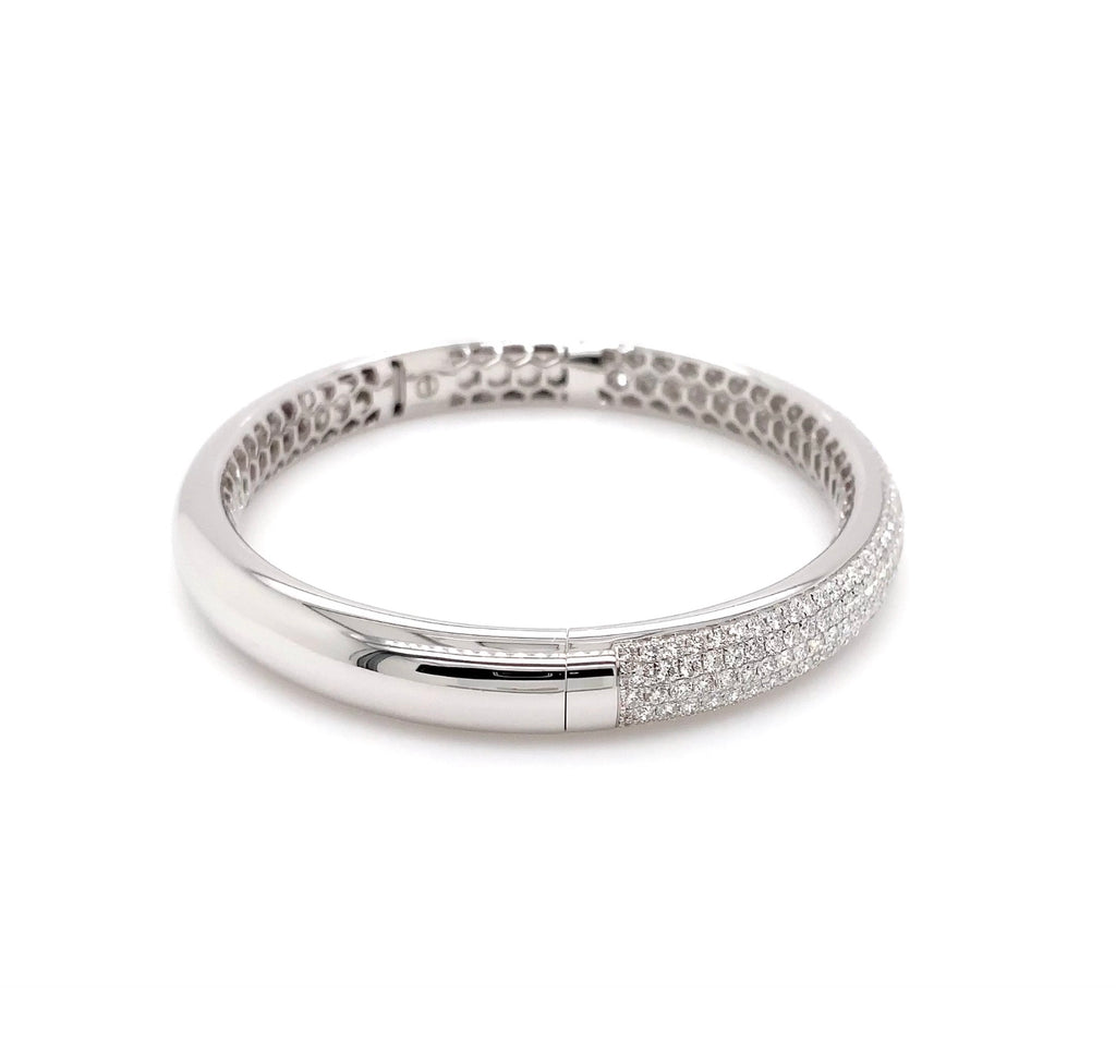 Memoire Diamond Pirouette 5 Row Pavée Bangle Bracelet 18K White Gold - Image 5 of 6