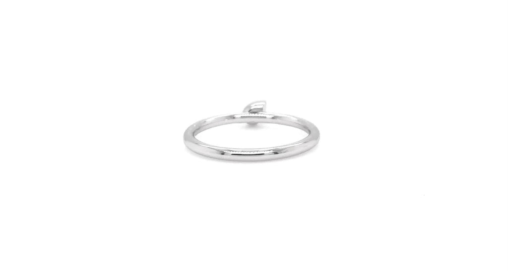 Memoire Pear Shaped Bezel Set Stackable Diamond 0.10 Ring 18 Kt White Gold - Image 3 of 5