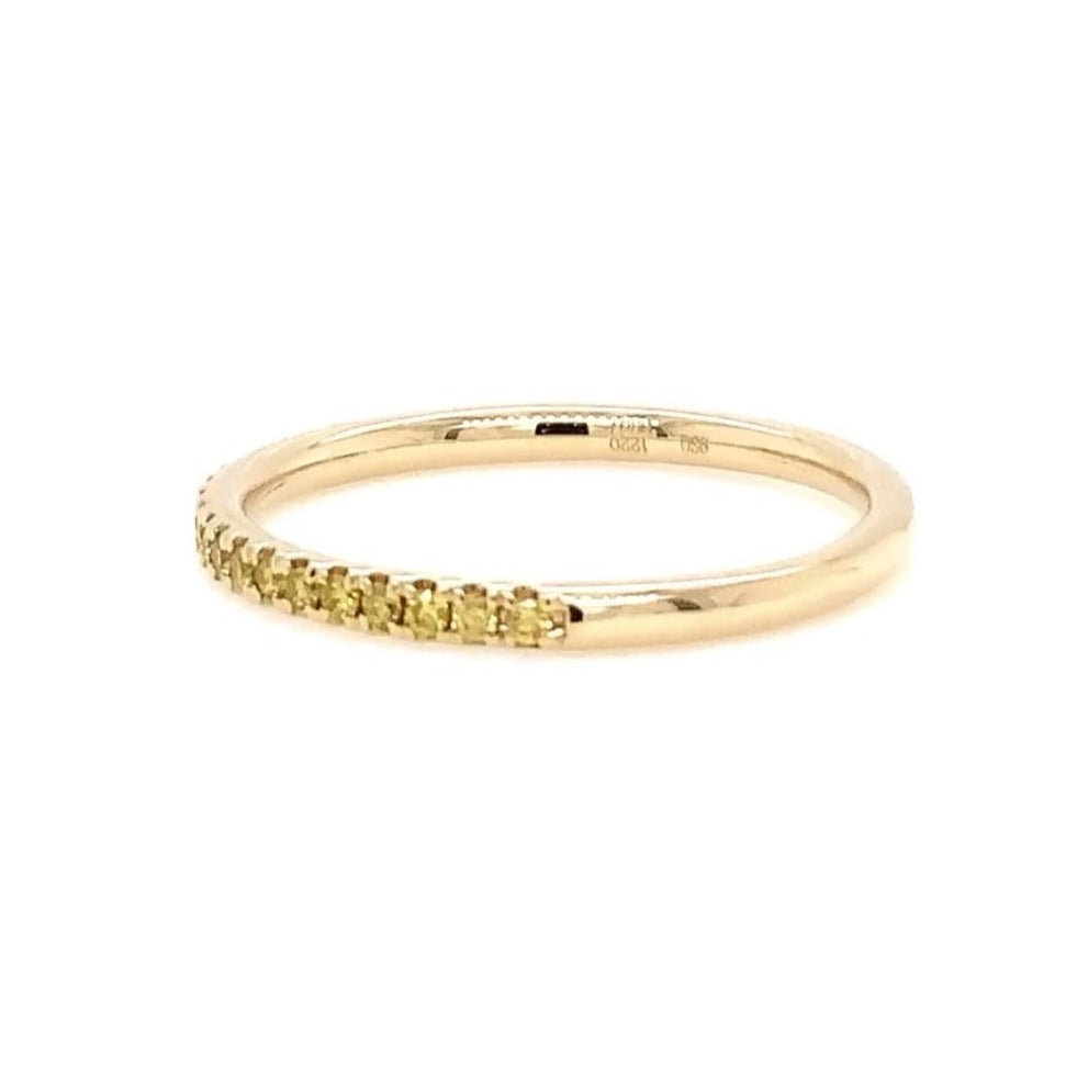 Memoire Margarita Collection Fancy Yellow Diamond Half Eternity Band 0.17ctw 14k Yellow Gold - Image 3 of 4