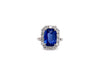 blue sapphire and diamond ring 5.30ct cornflower blue with diamond halo 1.13 ctw