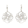 one of a kind pavée diamond filigree swirl drop earrings 18k white gold
