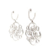 one of a kind pavée diamond filigree swirl drop earrings 18k white gold