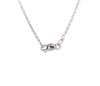 blue sapphire and diamond paved lavalier pendant in 14 kt white gold.