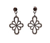 oxidized sterling silver and fancy gray diamond drop earrings