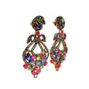 blue sapphire-ruby-emerald-diamond chandelier drop earrings handmade in sterling silver..