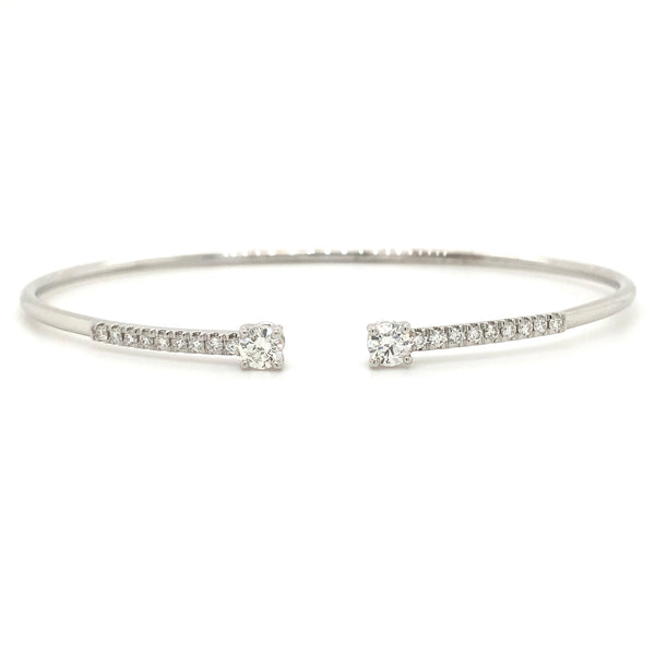 A Link Diamond Flexible Cuff Brilliant Cut Diamonds 0.48 ctw 18K White Gold - Image 2 of 6