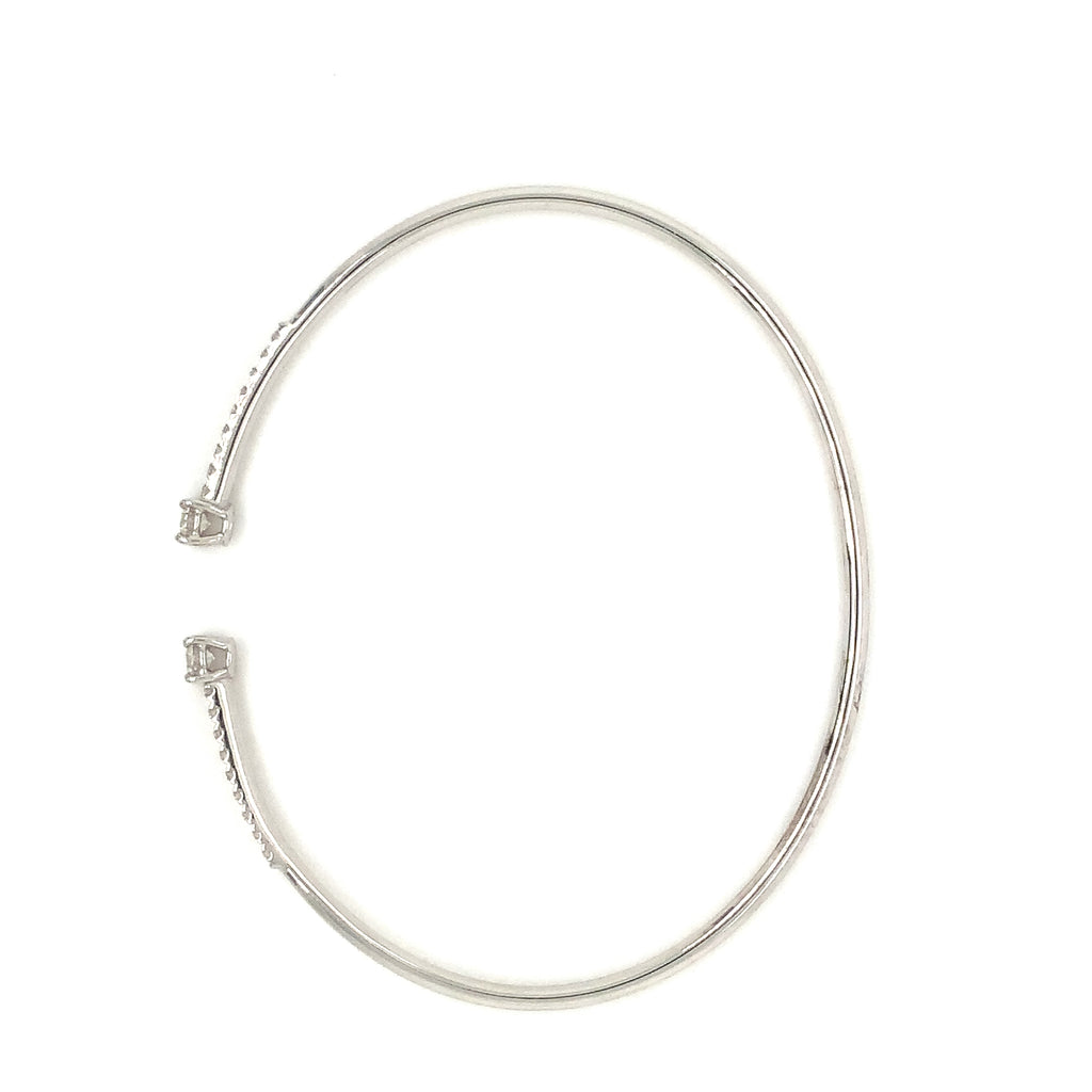A Link Diamond Flexible Cuff Brilliant Cut Diamonds 0.48 ctw 18K White Gold - Image 3 of 6