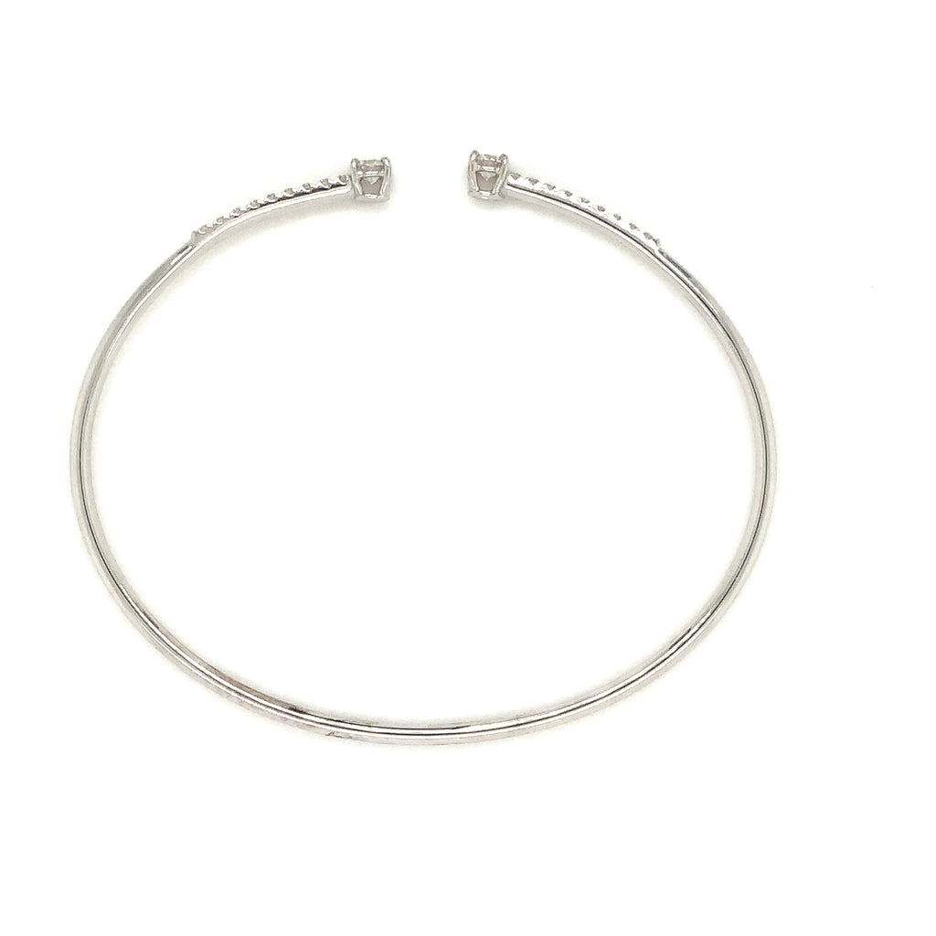 A Link Diamond Flexible Cuff Brilliant Cut Diamonds 0.48 ctw 18K White Gold - Image 6 of 6