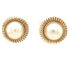 vintage mabe pearl 14 kt yellow gold earrings with omega clip backs