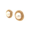 vintage mabe pearl 14 kt yellow gold earrings with omega clip backs