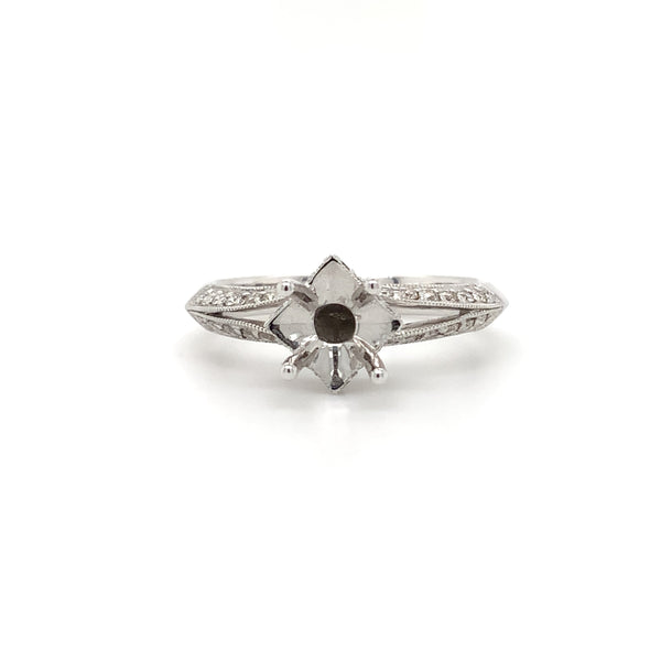 diamond semi mounting 18 kt white gold 0.36 ctw