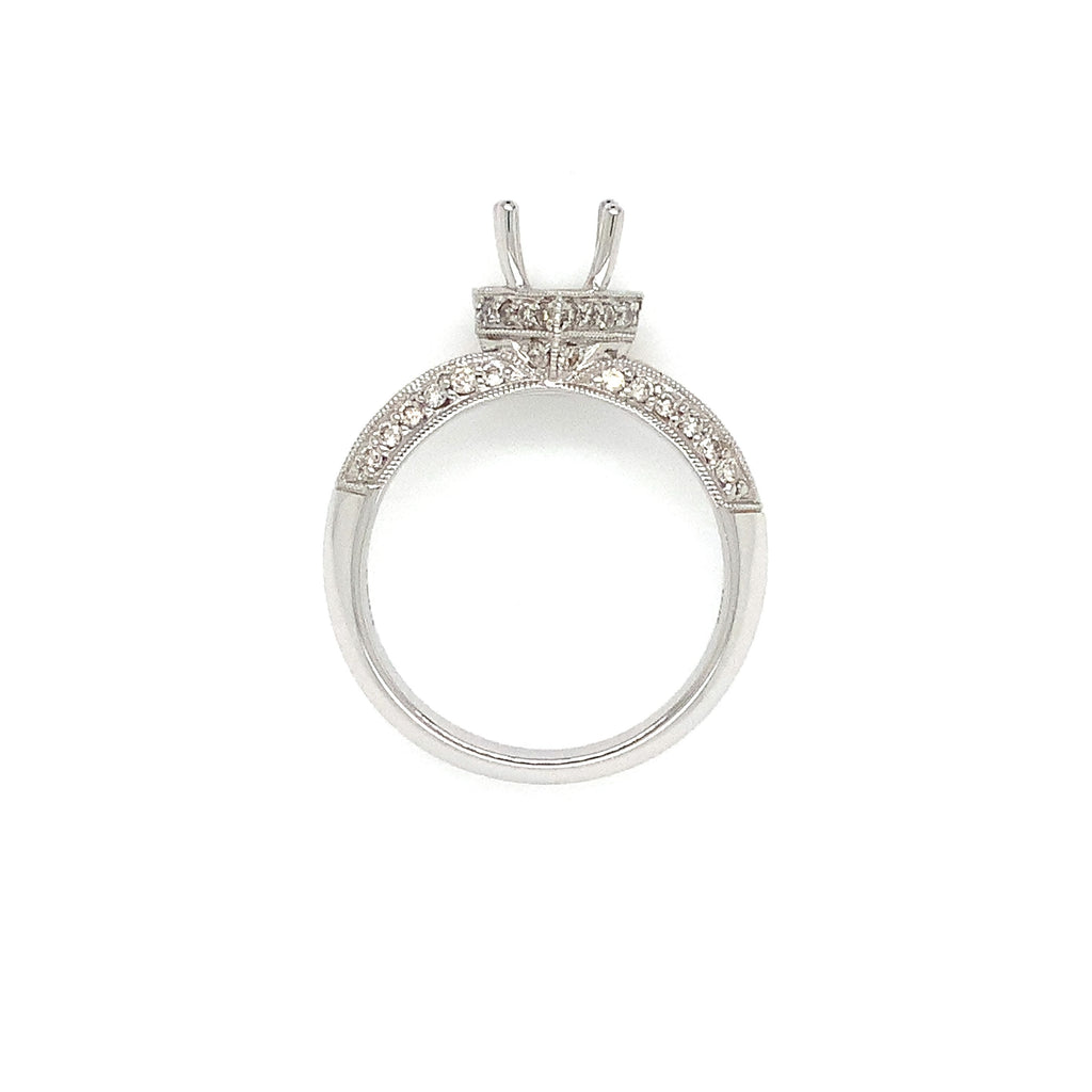 diamond semi mounting 18 kt white gold 0.36 ctw