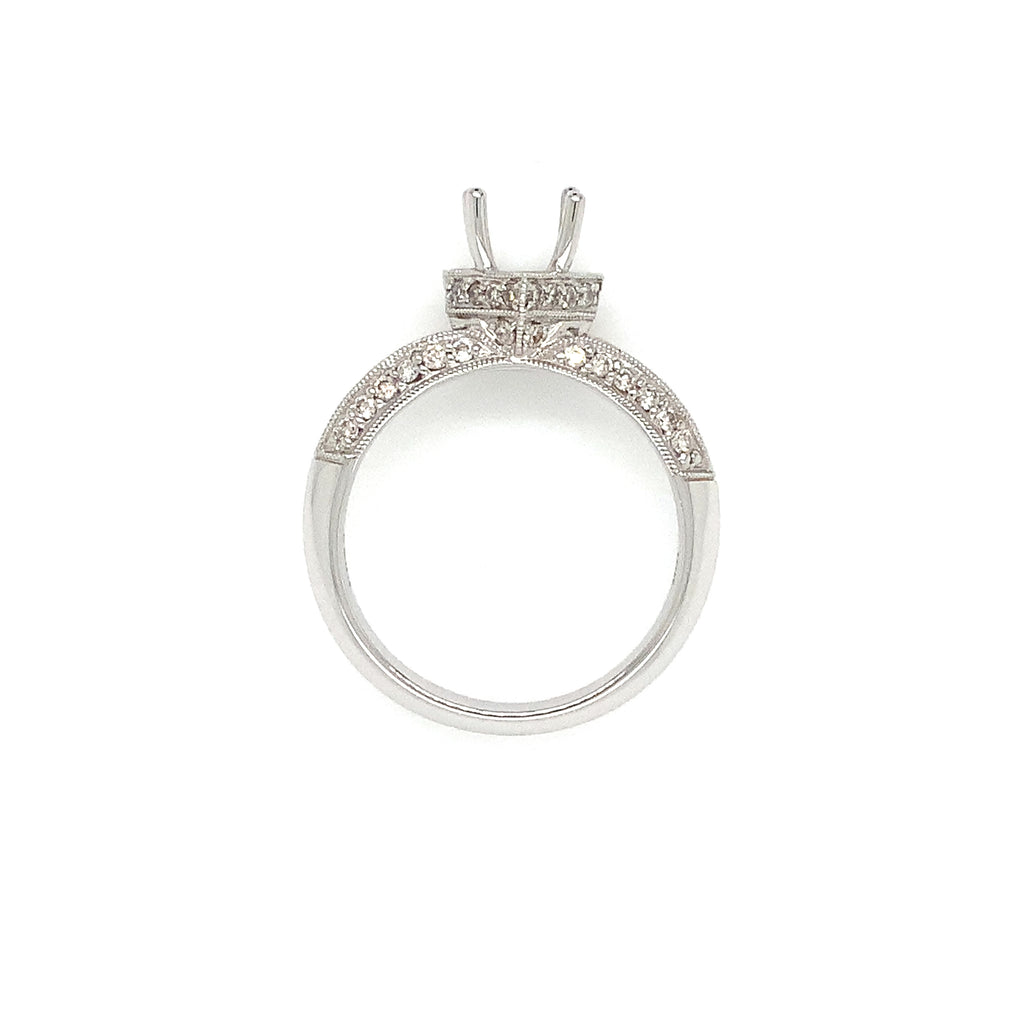 diamond semi mounting 18 kt white gold 0.36 ctw
